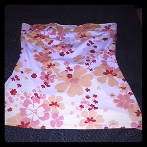 Flower Printed Orange Yellow Burgundy Crop Top